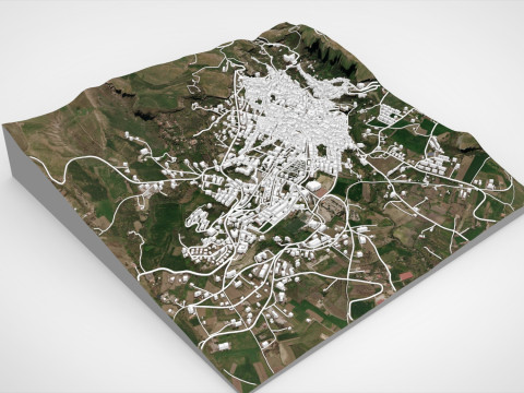 Paesaggio urbano Corleone Palermo Italia Modello 3D