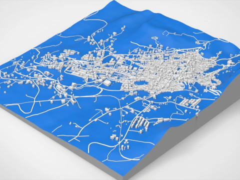 Paesaggio urbano Corleone Palermo Italia Modello 3D