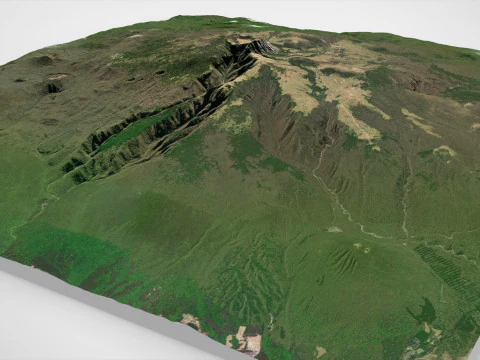 Paesaggio montano Hallasan Corea del Sud Modello 3D