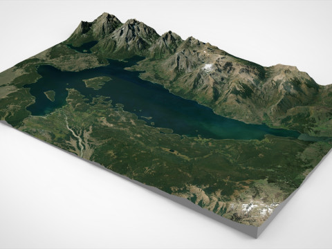 Горный пейзаж Озеро Джексон Национальный парк Гранд-Титон 3D Модель