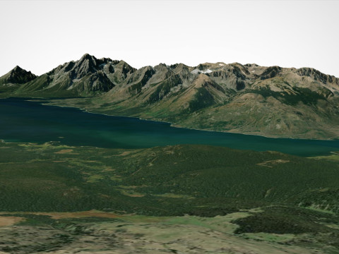 Paesaggio montano Parco nazionale Jackson Lake Grand Teton Modello 3D