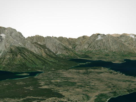Paesaggio montano Parco nazionale Jackson Lake Grand Teton Modello 3D