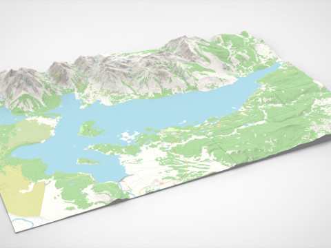 Paesaggio montano Parco nazionale Jackson Lake Grand Teton Modello 3D