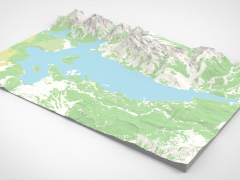 Paesaggio montano Parco nazionale Jackson Lake Grand Teton Modello 3D