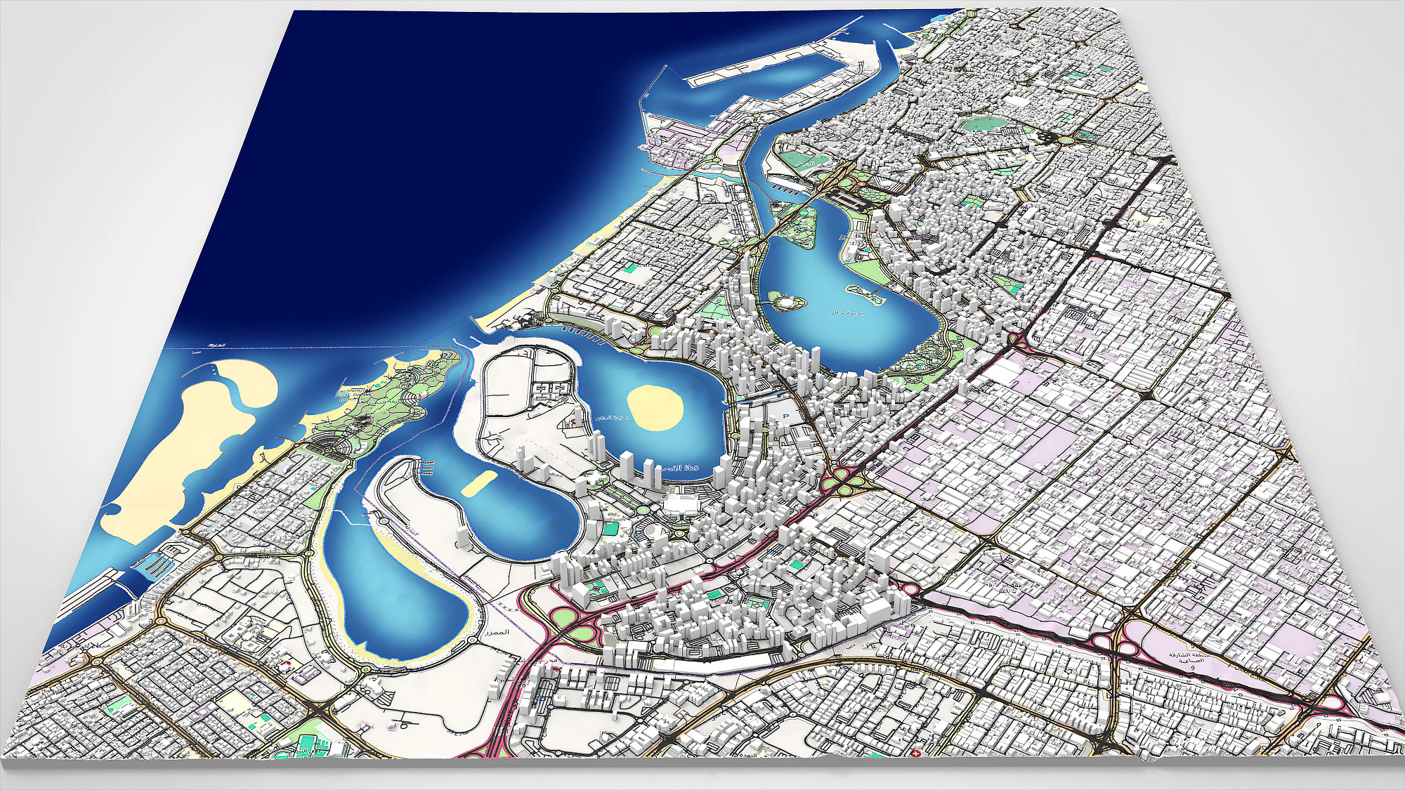 Cityscape Dubai Sharjah UAE 3D Model .c4d .max .obj .3ds .fbx .stl .blend 