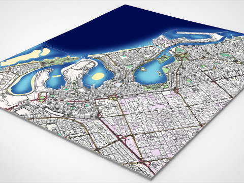 Paesaggio urbano Dubai Sharjah Emirati Arabi Uniti Modello 3D