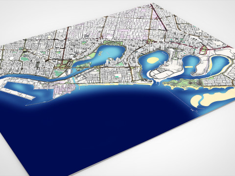 Paesaggio urbano Dubai Sharjah Emirati Arabi Uniti Modello 3D