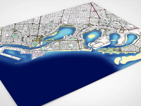 Cityscape Dubai Sharjah UAE 3D Model