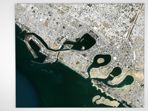 Paesaggio urbano Dubai Sharjah Emirati Arabi Uniti Modello 3D