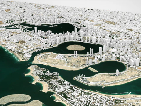 Cityscape Dubai Sharjah UAE 3D Model