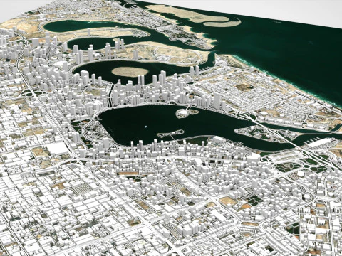 Cityscape Dubai Sharjah UAE 3D Model