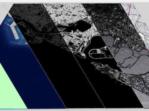 Paesaggio urbano Dubai Sharjah Emirati Arabi Uniti Modello 3D