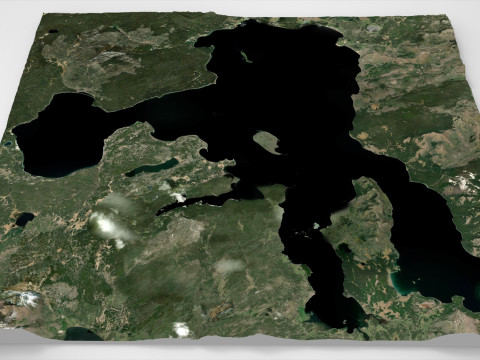 美国怀俄明州黄石湖 3D 模型