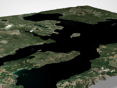 옐로스톤 호수 와이오밍 미국 3D 모델