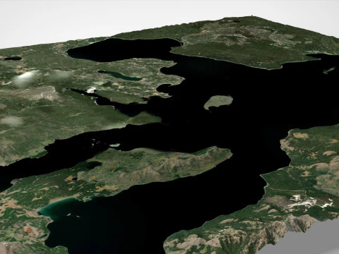 Yellowstone Lake Wyoming USA 3D Model