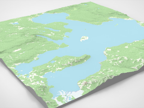 옐로스톤 호수 와이오밍 미국 3D 모델