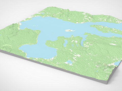 옐로스톤 호수 와이오밍 미국 3D 모델