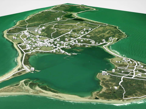Isola Cuttyhunk Massachusetts USA Modello 3D