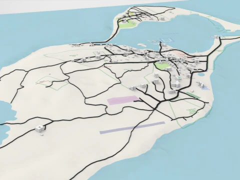 Isola Cuttyhunk Massachusetts USA Modello 3D