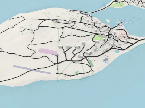 Isola Cuttyhunk Massachusetts USA Modello 3D