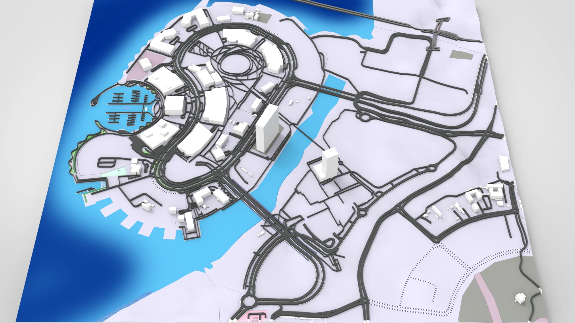 Quartiere del porto di Dubai Creek a Dubai Modello 3D .c4d .max .obj .3ds .fbx .stl .blend