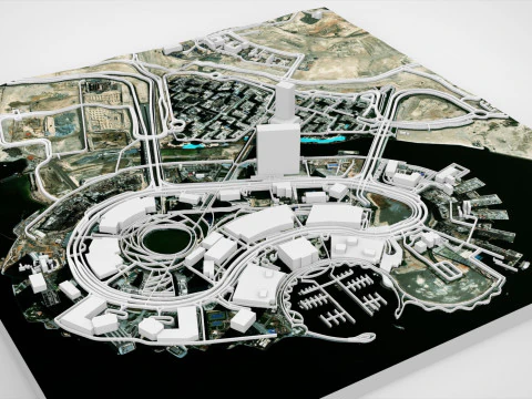 Quartiere del porto di Dubai Creek a Dubai Modello 3D