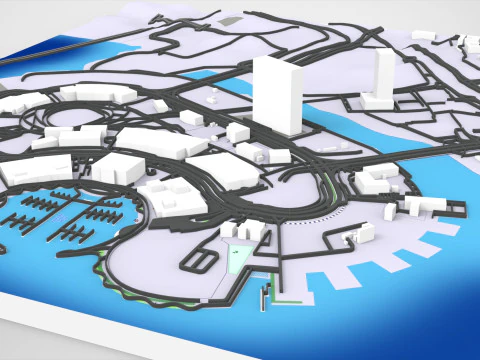 Quartiere del porto di Dubai Creek a Dubai Modello 3D