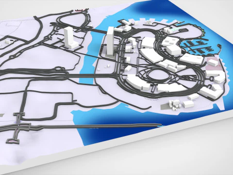 Quartiere del porto di Dubai Creek a Dubai Modello 3D