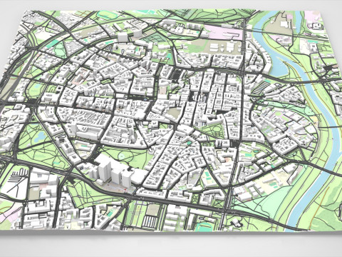 Городской Пейзаж Познань Польша 3D Модель