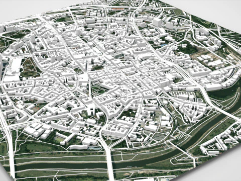 Paesaggio urbano Poznan Polonia Modello 3D