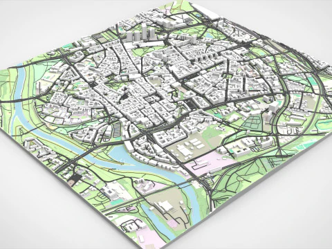 Paesaggio urbano Poznan Polonia Modello 3D