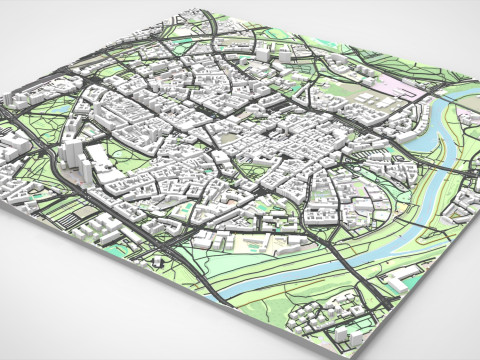 波兰波兹南城市景观 3D 模型