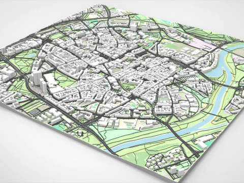 Paesaggio urbano Poznan Polonia Modello 3D