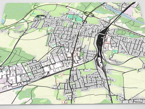 Городской пейзаж Фрайлассинг Бавария Германия 3D Модель