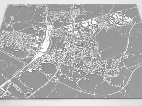 德国弗赖拉辛巴伐利亚城市景观 3D 模型