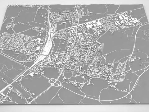Paesaggio urbano Freilassing Baviera Germania Modello 3D