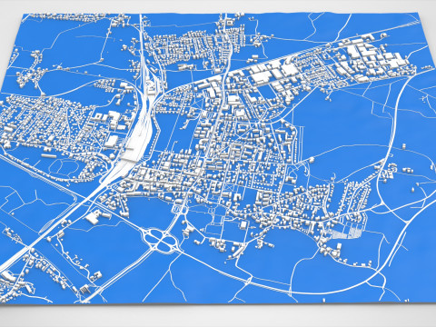 德国弗赖拉辛巴伐利亚城市景观 3D 模型