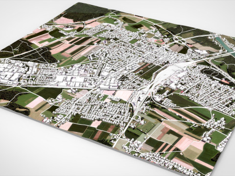 德国弗赖拉辛巴伐利亚城市景观 3D 模型