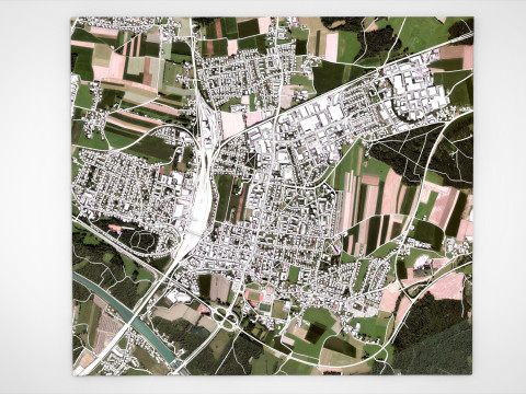 德国弗赖拉辛巴伐利亚城市景观 3D 模型