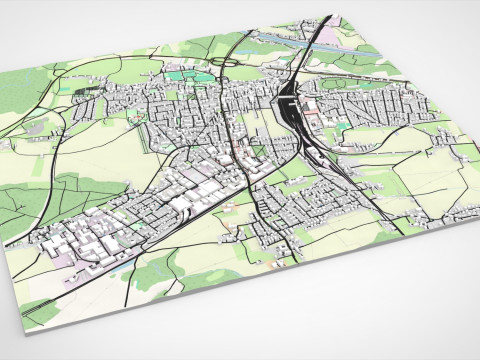 德国弗赖拉辛巴伐利亚城市景观 3D 模型