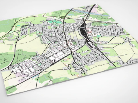 Paesaggio urbano Freilassing Baviera Germania Modello 3D
