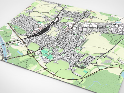 德国弗赖拉辛巴伐利亚城市景观 3D 模型