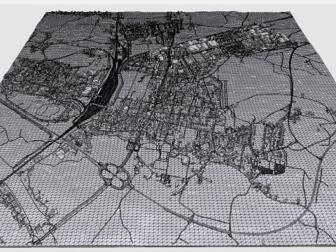 德国弗赖拉辛巴伐利亚城市景观 3D 模型