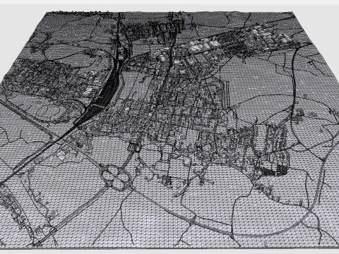 Paesaggio urbano Freilassing Baviera Germania Modello 3D