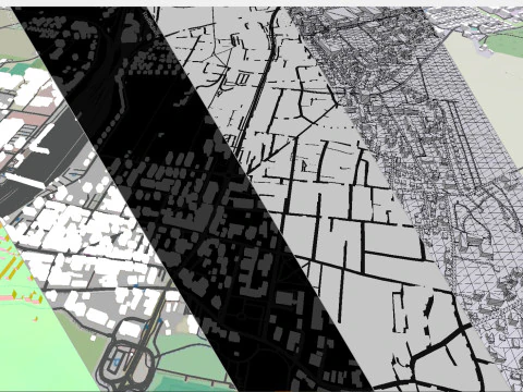 Paesaggio urbano Freilassing Baviera Germania Modello 3D