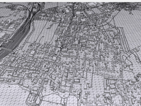德国弗赖拉辛巴伐利亚城市景观 3D 模型