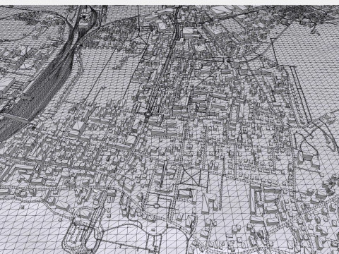 Paesaggio urbano Freilassing Baviera Germania Modello 3D