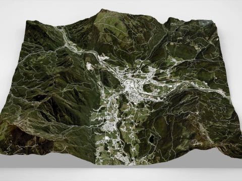 Pejzaż miejski Garmisch Partenkirchen Bawaria Niemcy Model 3D