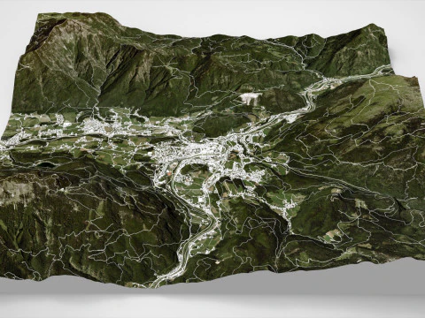 Cityscape Garmisch Partenkirchen Bavaria Germany 3D Model