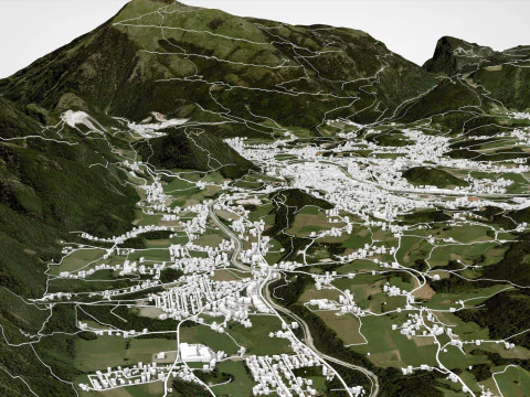 Cityscape Garmisch Partenkirchen Bavaria Germany 3D Model
